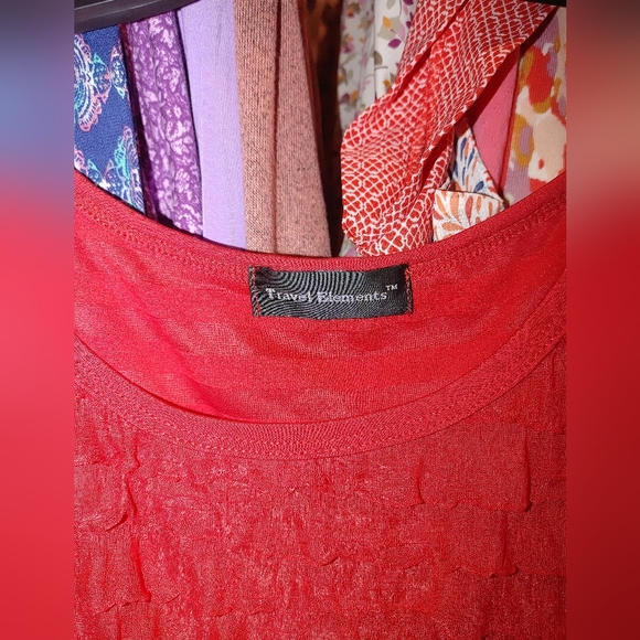 Travel Elements Red Ruffled Tank - Picture 3 of 3